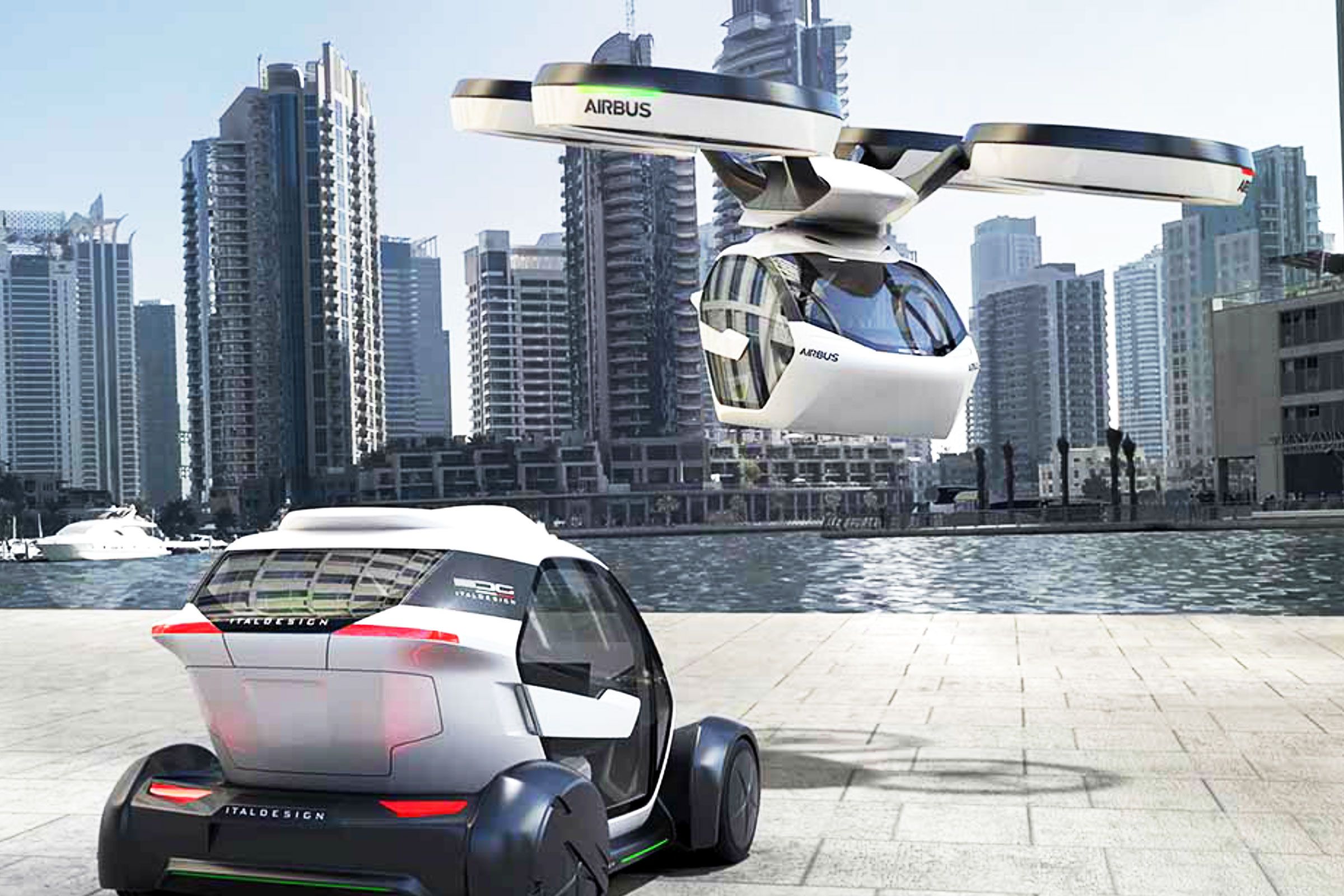 Early flying car concept image used to show how long personal air mobility has been evolving