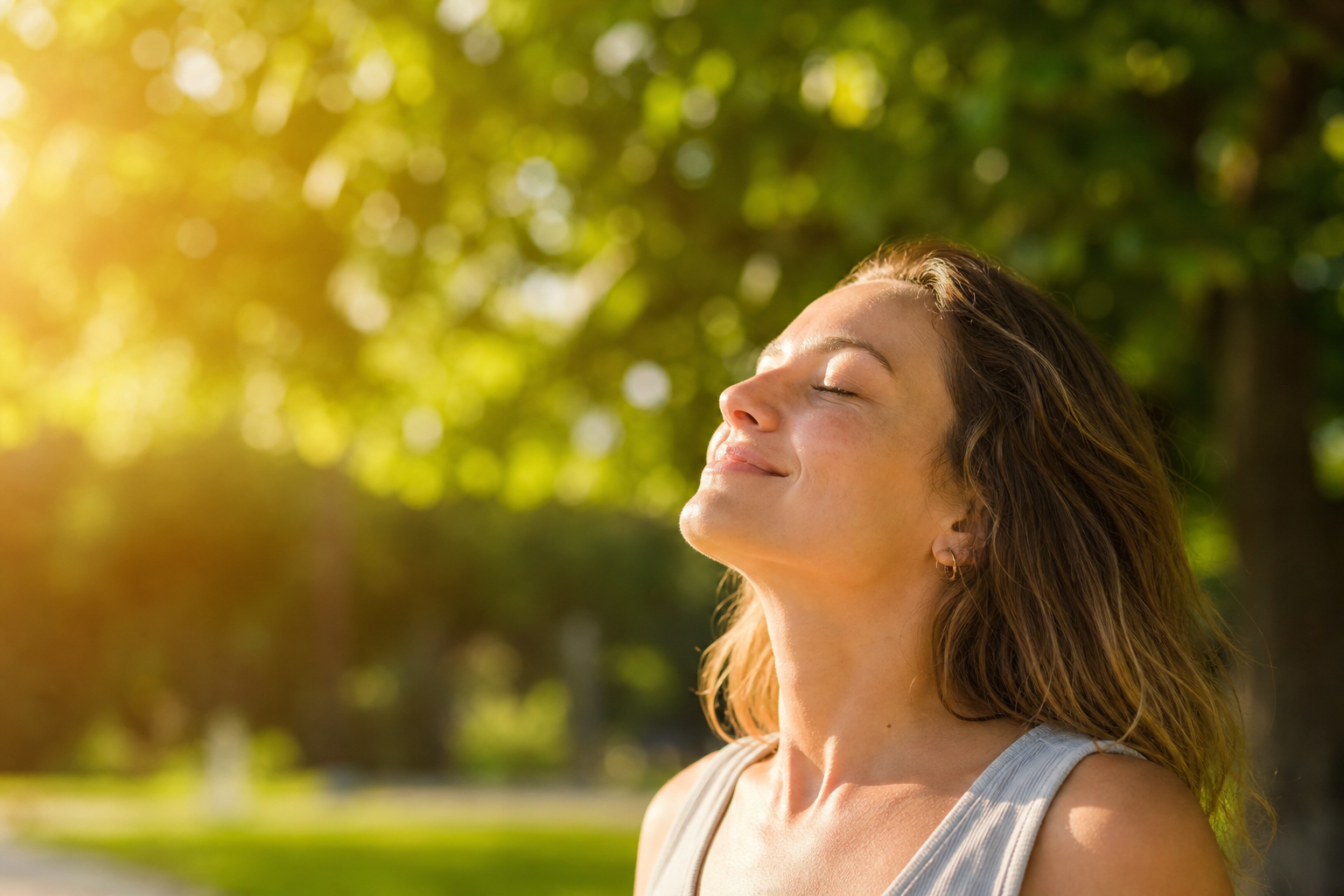 Person enjoying safe morning sunlight for natural Vitamin D production